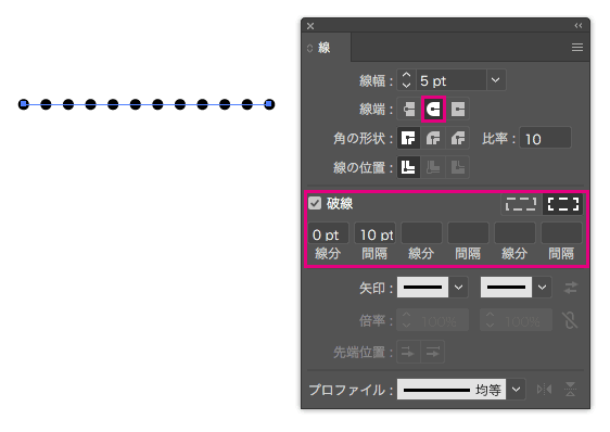 点線の設定の方法