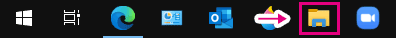 タスクバーのエクスプローラーアイコンをクリック