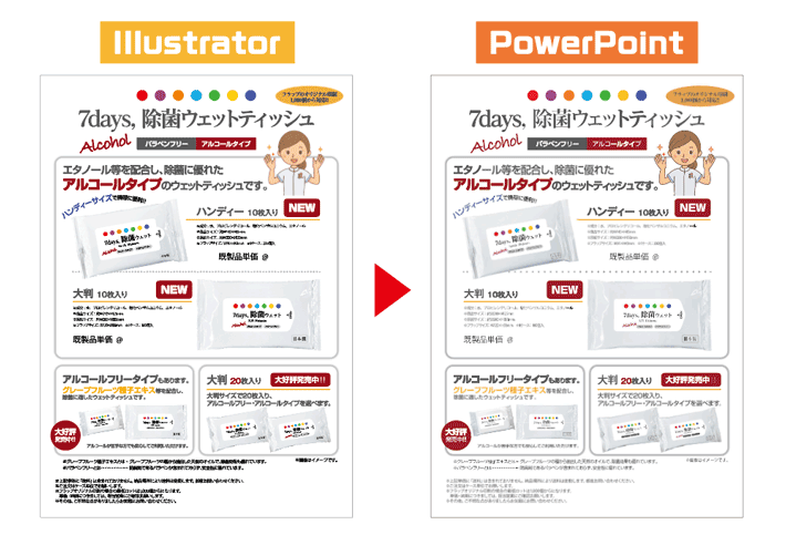 イラレとパワポのデータ内容比較