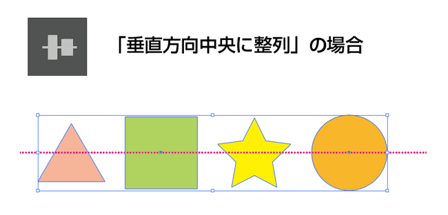 垂直方向中央に整列の例